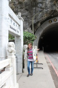 I am standing in front of the entrance to Skakadang Trail in Taroko National Park.