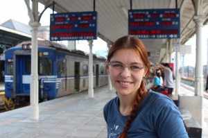 Tired waiting for train in Taichung