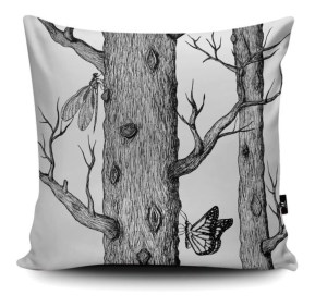 Squirrel sofa cushion fitting to Cole and Son's Woods wallpaper